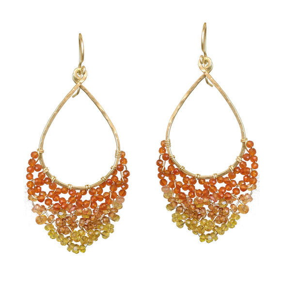 Calico Juno Designs Mixed Orange Tourmaline Earrings LB42 Artistic Artisan Designer Jewelry