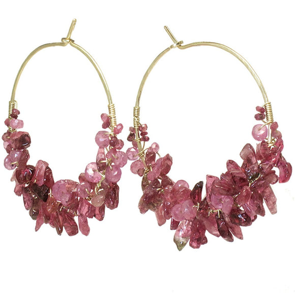 Calico Juno Designs Pink Tourmaline Earrings CLP136 Artistic Artisan Designer Jewelry