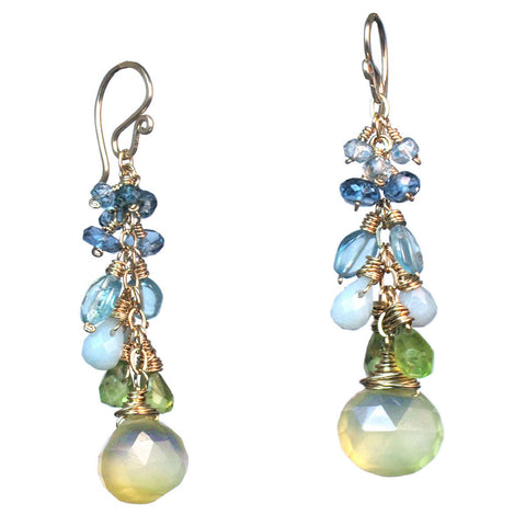 Calico Juno Designs Topaz Peridot and Prehnite Earrings P234 Artistic Artisan Designer Jewelry