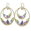 Calico Juno Designs Amethyst Peridot Blue Topaz and Tanzanite Earrings LB111 Artistic Artisan Designer Jewelry