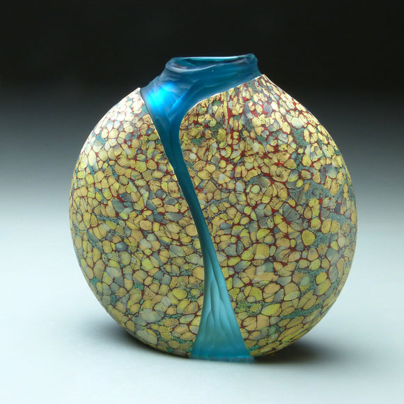 Cascade Series Sandy Flowing Cascade Handblown Glass Vase by Thomas Spake Studios Artisan Handblown Art Glass Vases