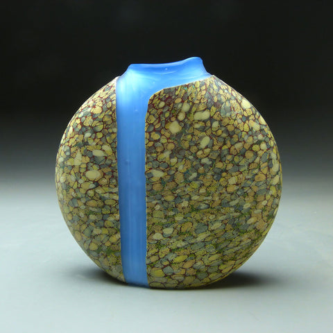 Cascade Series Waters Plunge Handblown Glass Vase by Thomas Spake Studios Artisan Handblown Art Glass Vases