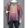 Cathayana Shibori Silk Poncho SY308 in Pinks Grays and Yellows Artistic Designer Hand Dyed and Pleated Silk Poncho