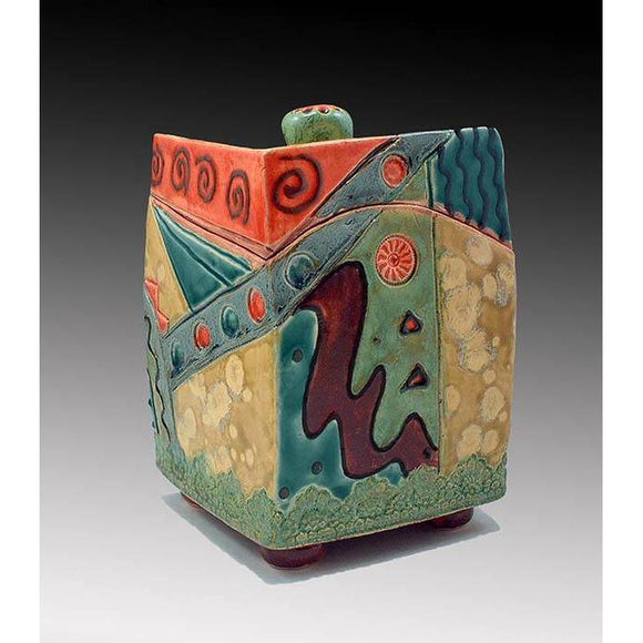 Cathy and Carie Crain of Crain Pottery Art Studio Medium large or Extra Large Gypsy Boho Box GB Hand Crafted Art Pottery