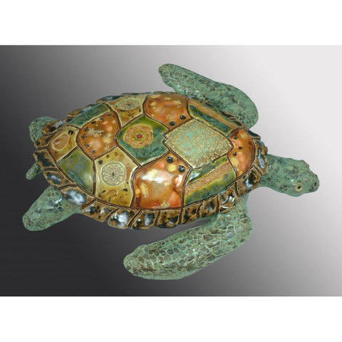 Cathy and Carie Crain of Crain Pottery Art Studio Sea Turtle C T Hand Crafted Art Pottery