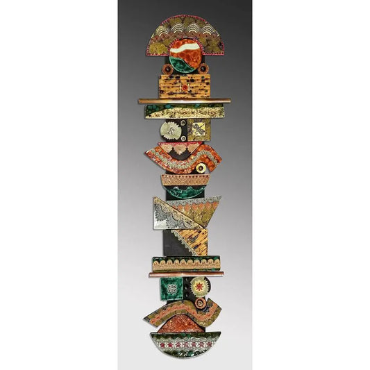 The Watchman Totem Hand Crafted Art Pottey by Cathy and Carie Crain of Crain Pottery Art Studio Crain Pottery Art Studio