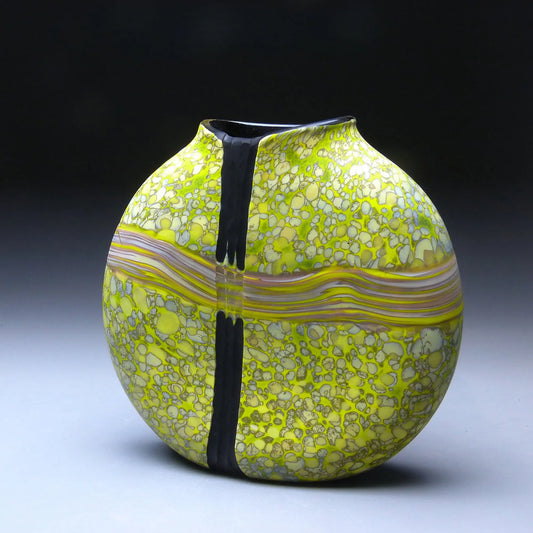Convergence Series in Erosion Handblown Glass Vase by Thomas Spake Studios Artisan Handblown Art Glass Vases