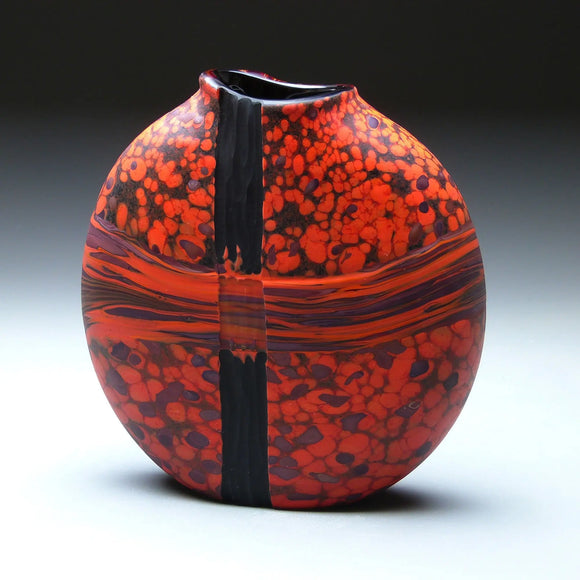 Convergence Series in Obsidian Trace Handblown Glass Vase by Thomas Spake Studios Artisan Handblown Art Glass Vases