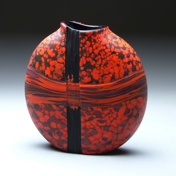 Convergence Series in Obsidian Trace Handblown Glass Vase by Thomas Spake Studios Artisan Handblown Art Glass Vases