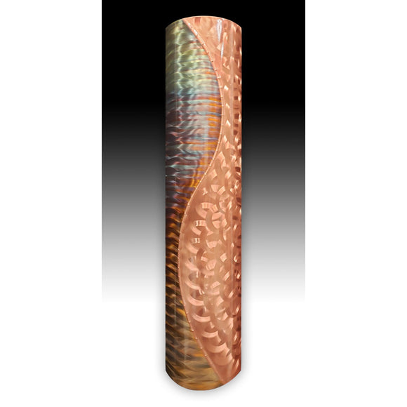 Copper Elements by Dan and Frances Hedblom Copper Curves 8x35 Artistic Artisan Crafted Flame Painted Copper Wall Sculptures