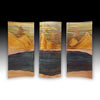 Copper Elements by Dan and Frances Hedblom Mountain Lake Triptych 35x50 Artistic Artisan Crafted Flame Painted Copper Wall Sculptures