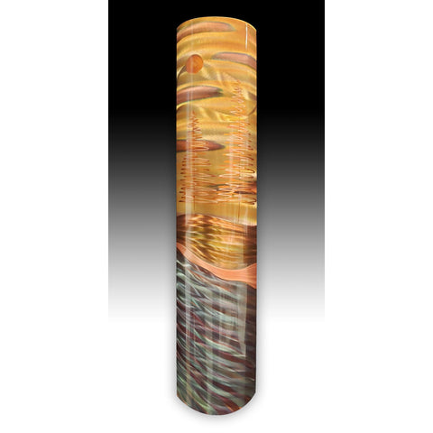 Copper Elements by Dan and Frances Hedblom Northern Pines Landscape 8x35 Wall Art Artistic Artisan Crafted Flame Painted Copper Wall Sculptures