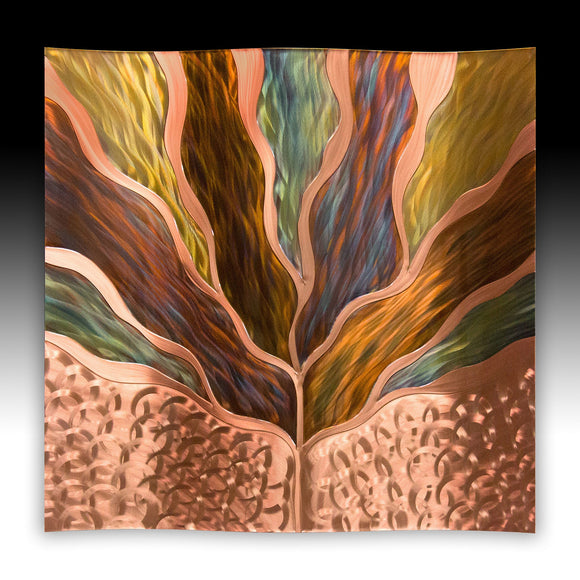 Copper Elements by Dan and Frances Hedblom Phoenix 32x32 Wall Art Artistic Artisan Crafted Flame Painted Copper Wall Sculptures