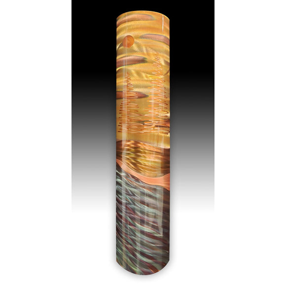 Copy of Copper Elements by Dan and Frances Hedblom Windswept Tree 4x17 Wall Art Artistic Artisan Crafted Flame Painted Copper Wall Sculptures