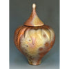 Cosmic Clay Studio Small Carved Leaf Cone Urn Number 18B Sawdust Fired Handmade PotteryJPG