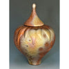 Cosmic Clay Studio Small Carved Leaf Cone Urn Number 18B Sawdust Fired Handmade PotteryJPG