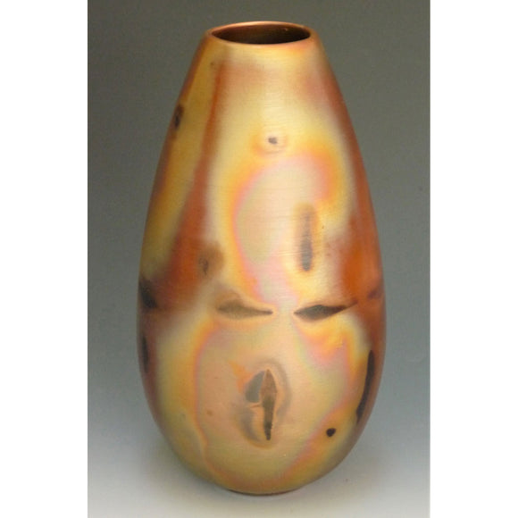 Cosmic Clay Studio Small Tear Drop Vase Number 5 Sawdust Fired Handmade Pottery
