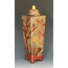 Cosmic Clay Studio Sunrise Red Tree of Life Covered Urn Number 25 Sawdust Fired Handmade Pottery