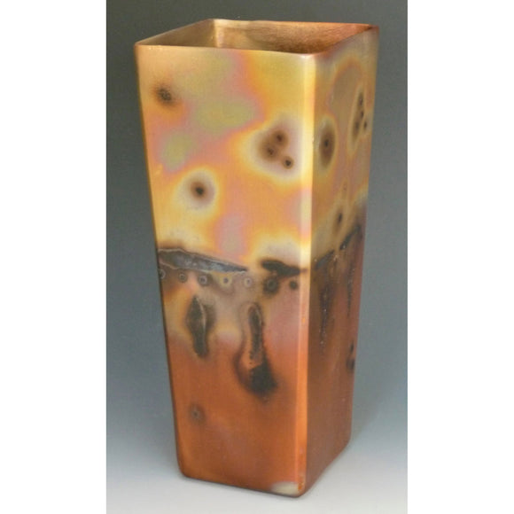 Cosmic Clay Studio Tall Mantle Vase Number 24 Sawdust Fired Handmade Pottery