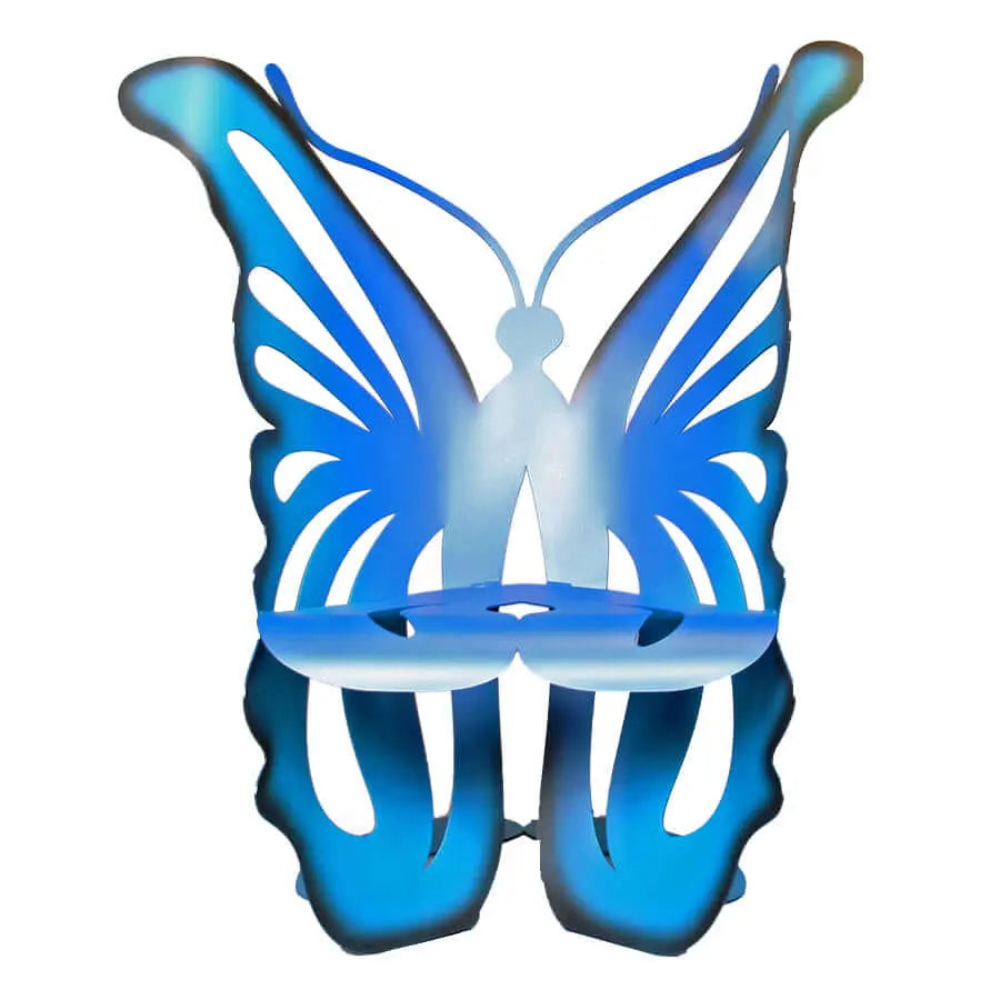 Blue Black Cricket Forge Butterfly Rocking Chair Artistic Functional Outdoor Indoor Sculptural Rocking Chairs Furniture