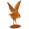 Cricket Forge Curved Necked Crane Sculpture Artistic Functional Outdoor Indoor Sculpture in Rust Patina