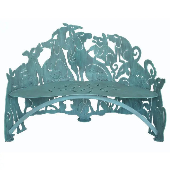 Cricket Forge Don Drumm Dog Bench, Artistic Functional Outdoor-Indoor Metal Furniture