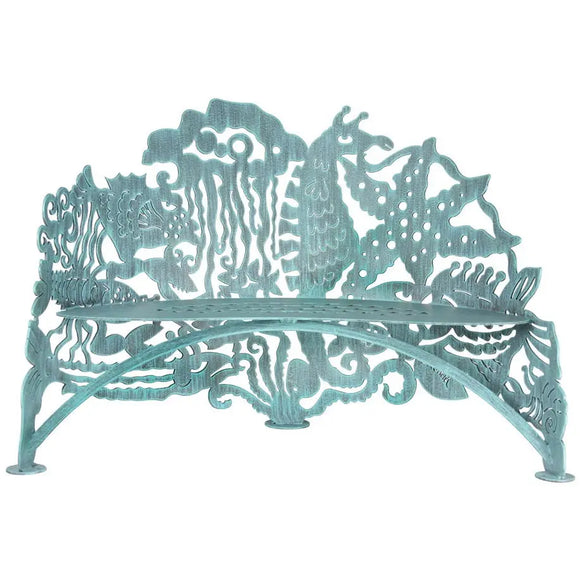 Cricket Forge Don Drumm Sea Life Bench, Artistic Functional Outdoor-Indoor Metal Furniture