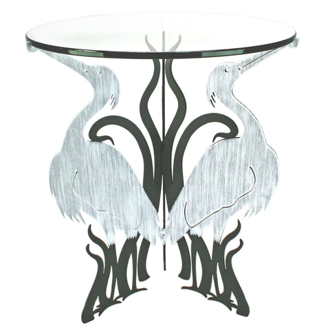 Cricket Forge Heron Table  Artistic Functional Outdoor Indoor Sculptural Tables Furniture
