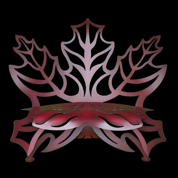 Cricket Forge Maple Leaf Bench, Artistic Functional Outdoor-Indoor Metal Furniture