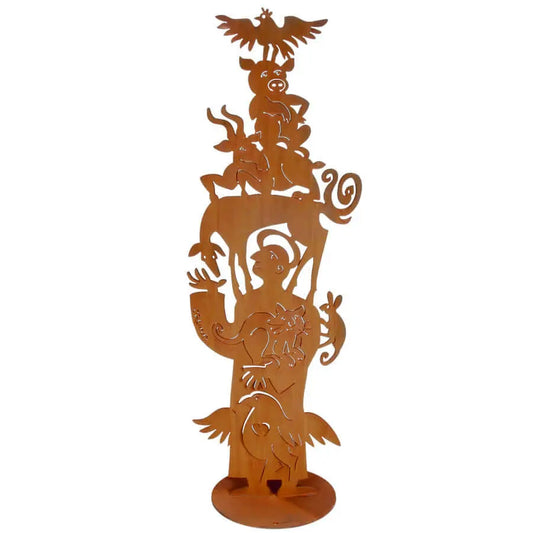 Cricket Forge St Francis Sculpture Artistic Functional Outdoor Indoor Sculptures in  Rust