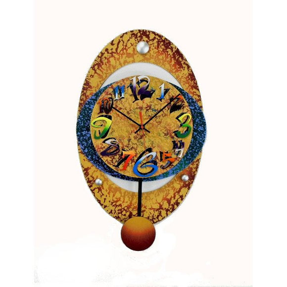 David Scherer Large Oval 20 Wall Clock Artistic Artisan Crafted Designer Clocks