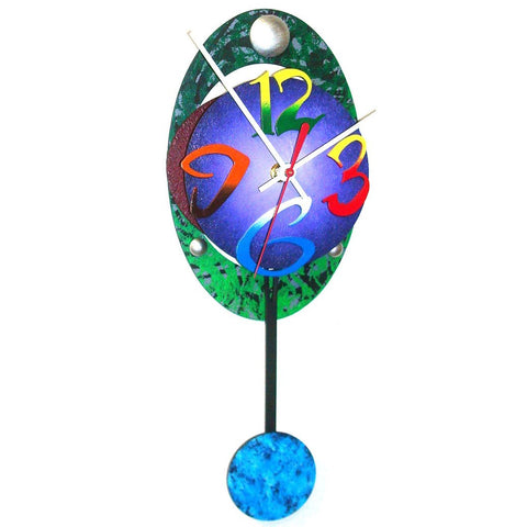 David Scherer Pendulum Wall Clock Oval 14 Artistic Artisan Designer Handmade Clocks