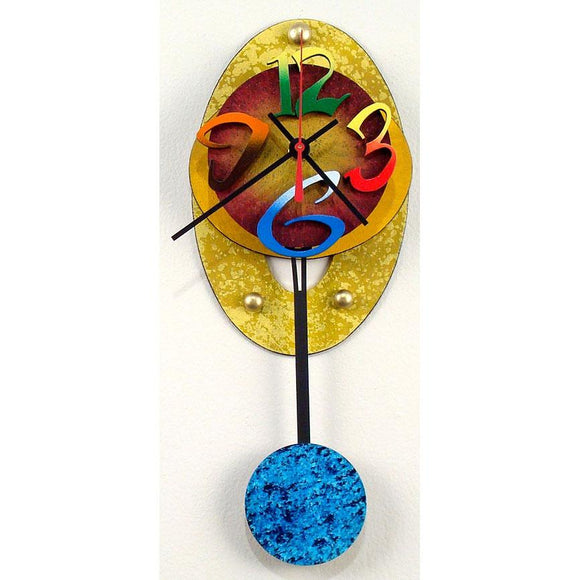 David Scherer Pendulum Wall Clock Oval 3 Artistic Artisan Designer Handmade Clocks