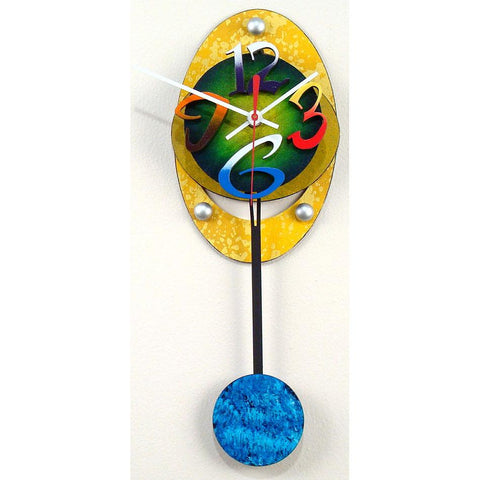 David Scherer Pendulum Wall Clock Oval 4 Artistic Artisan Designer Handmade Clocks