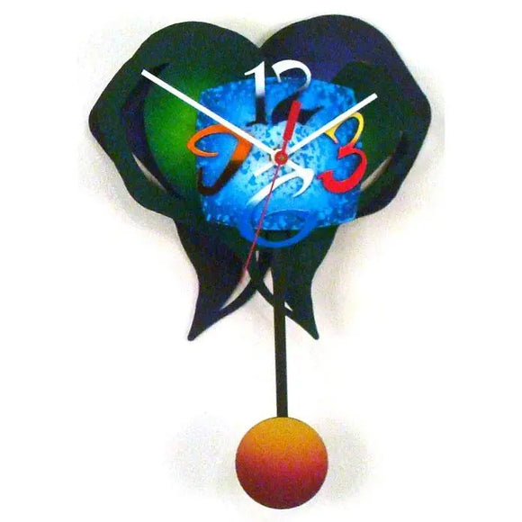 David Scherer Pendulum Wall Clock Small Heart 5 Artistic Artisan Designer Handmade Clocks