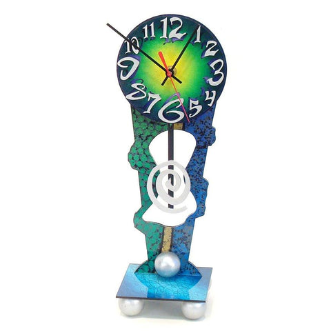 David Scherer Table Clock The Blue Artistic Artisan Designer Handmade Clocks