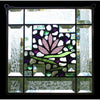 Edel Byrne Bevel-2 Border Floral Stained Glass Panel, Artistic Artisan Designer Stain Glass Window Panels