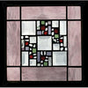 Edel Byrne Rose Water Glass Border Stained Glass Panel, Artistic Artisan Designer Stain Glass Window Panels