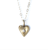 Emily Rosenfeld 14K Gold Heart Necklace with Faceted Gemstone Artistic Arisan Designer Jewelry