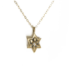Emily Rosenfeld Judaica Jewish Star Necklace with Flower and Gemstone Artistic Artisan Deisigner Judaica Jewelry