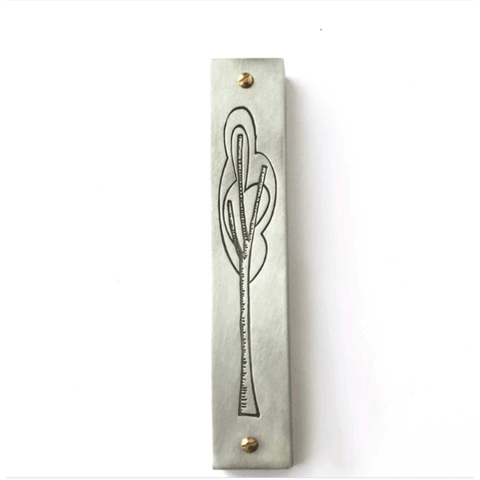 Emily Rosenfeld Judaica Pewter Arbor Mezuzah Artistic Artisan Designer Judaica