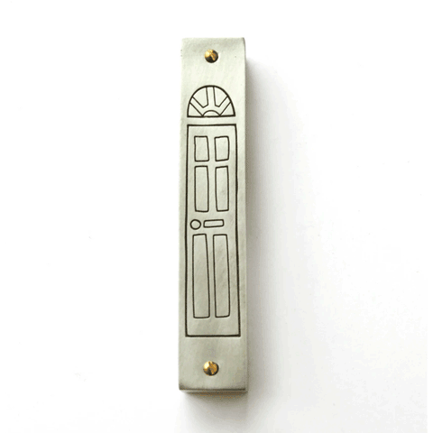 Emily Rosenfeld Judaica Pewter Door Mezuzah Artistic Artisan Designer Judaica
