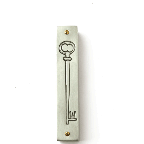 Emily Rosenfeld Judaica Pewter Key Mezuzah Artistic Artisan Designer Judaica