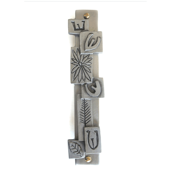 Emily Rosenfeld Judaica Pewter Mosaic Mezuzah Artistic Artisan Designer Judacia