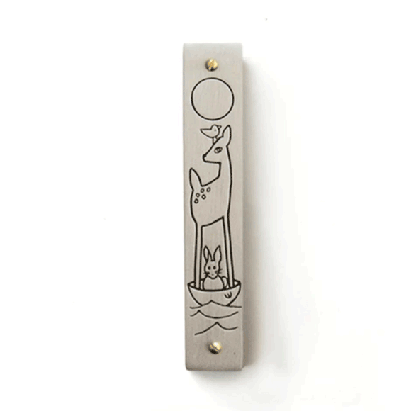 Emily Rosenfeld Judaica Pewter Woodland Ark Mezuzah Artistic Artisan Designer Judaica