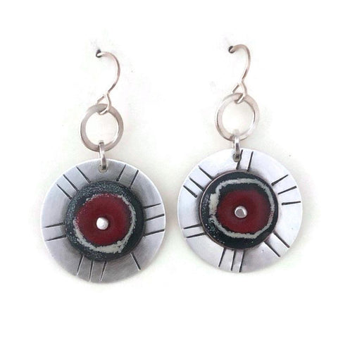 Enamel and Sterling Silver Earrings EE12 by Joanna Craft Jewelry Design