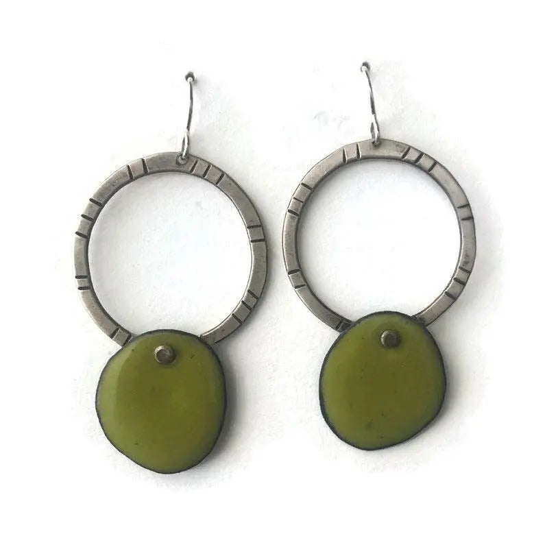 Enamel and Sterling Silver Earrings EE52 by Joanna Craft Jewelry Design Artistic Artisan Designer Jewelry