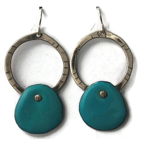 Enamel and Sterling Silver Earrings EE52 by Joanna Craft Jewelry Design Artistic Artisan Designer Jewelry