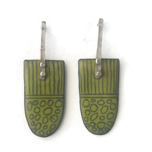Enamel and Sterling Silver Earrings EE58 by Joanna Craft Jewelry Design Artistic Artisan Designer Jewelry