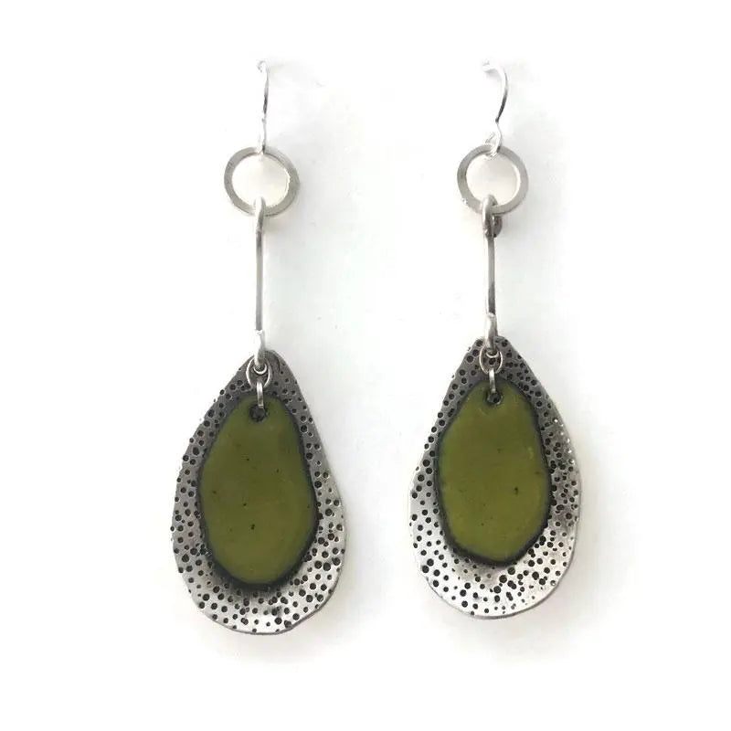 Enamel and Sterling Silver Earrings EE64 by Joanna Craft Jewelry Design Artistic Artisan Designer Jewelry